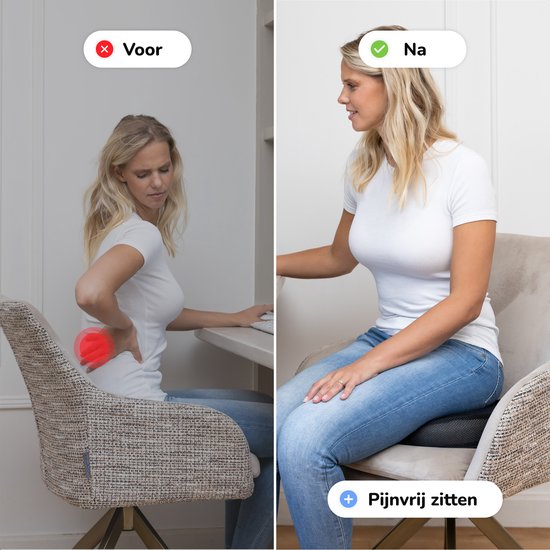Sitzkissen Orthopädisch - Donut Kissen - Bounce - Ergonomisch - Memory Schaum - Für Auto, Bürostuhl & Sofa - Alyze