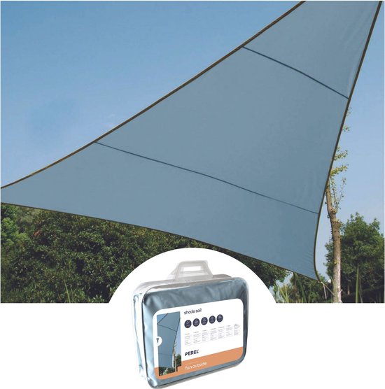 Perel-Sonnenschutzvlies, wasserabweisend, 3,6 x 3,6 x 3,6 m, 160 g/m², Polyester, dreieckig, hellgrau