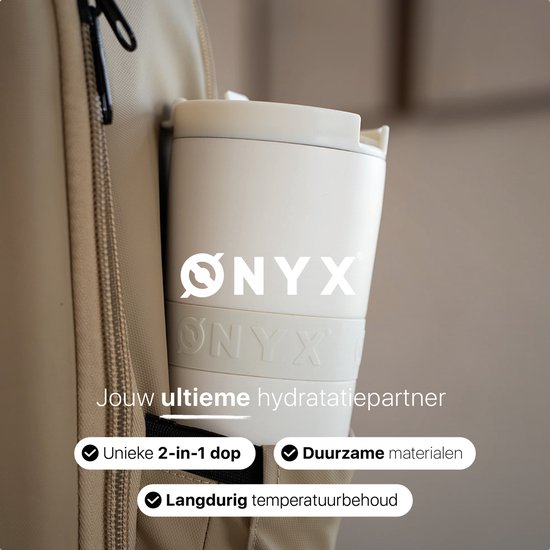 ONYX Trinkflasche mit Strohhalm 700ML - Trinkflasche für Kinder & Erwachsene - Thermosbecher Edelstahl Reisebecher - Motivationstrinker - Trinkbecher für die Schule - Coco White