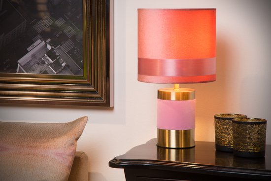 Lucide EXTRAVAGANZA FRIZZLE – Tischlampe – Ø 18 cm – 1xE14 – Rosa