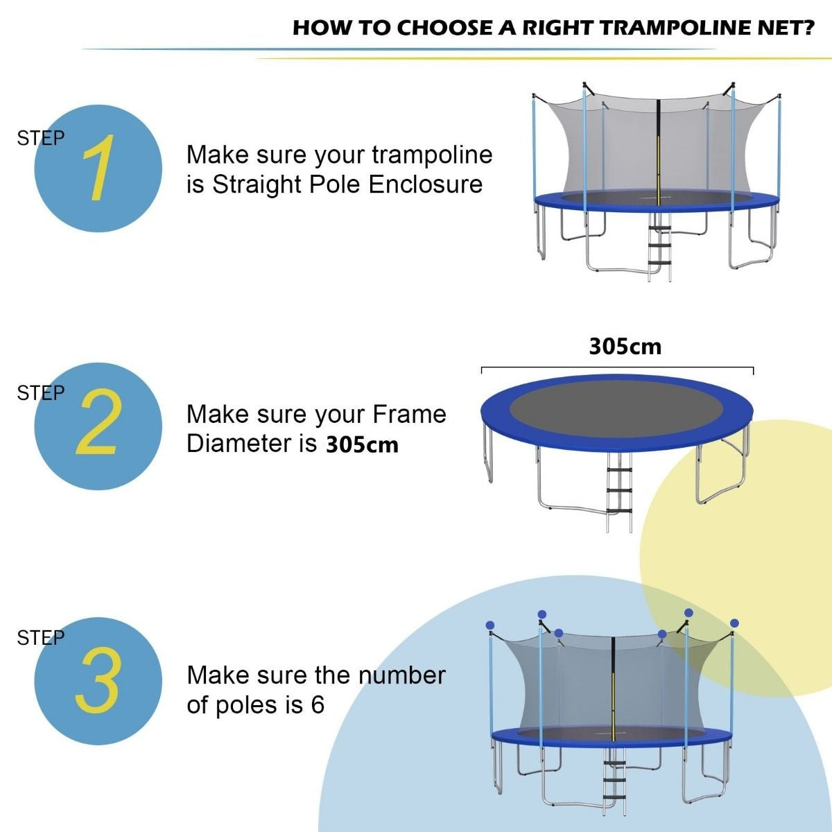 Coast Ã˜305 cm Trampolin Sicherheitsnetz für Gartentrampoline schwarz