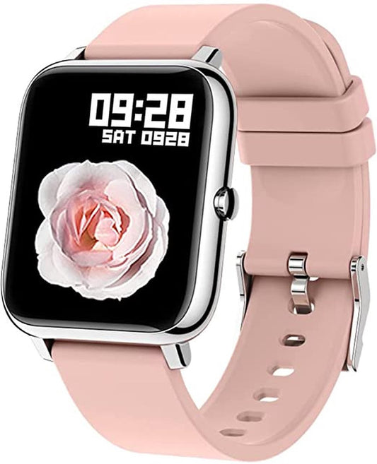 MAOO AMPLIFY Smartwatch - Inkl. Bildschirmschutz - Herzfrequenz, Blutdruck, Blutsättigung, Schlaf, Entfernung - Schrittzähler - Smartwatch Damen - Uhr - Weihnachtsgeschenk - Pink