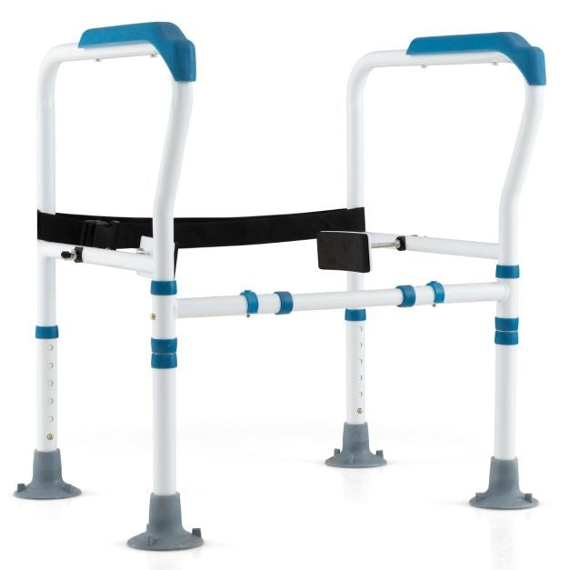 Coast Toilettenständer - 6-fach verstellbar, Anti-Rutsch, Senioren - B 62-68 x H 65,5-78 cm - Carbonstahl/HDPE - Blau/Weiß