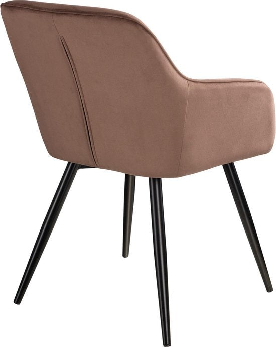 tectake - Stuhl - Esszimmerstuhl - Marilyn Samtoptik schwarz/braun - 403661