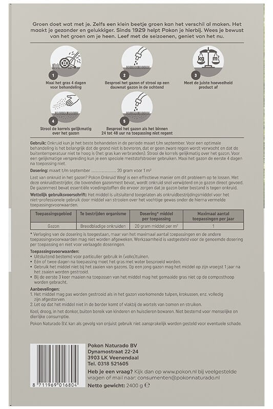 Pokon Unkrautbekämpfender Rasendünger – 120 m² – 2,4 kg