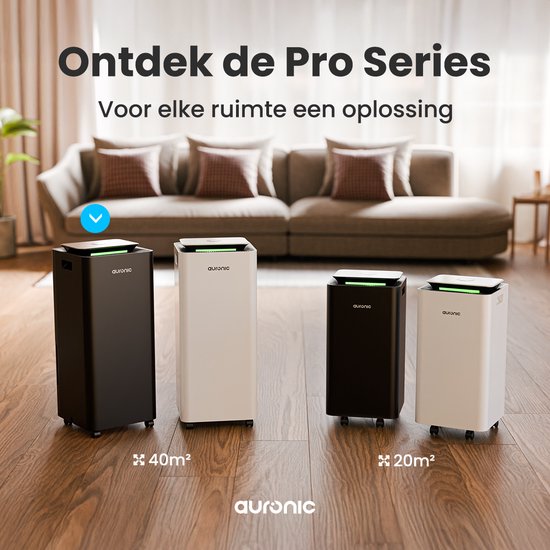 Auronic Luftentfeuchter und Luftreiniger - Pro Series - 20L pro Tag - Waschtrockenfunktion - Schlafzimmer, Badezimmer und Wohnzimmer - Feuchtigkeitsfresser für den Haushalt - Schwarz