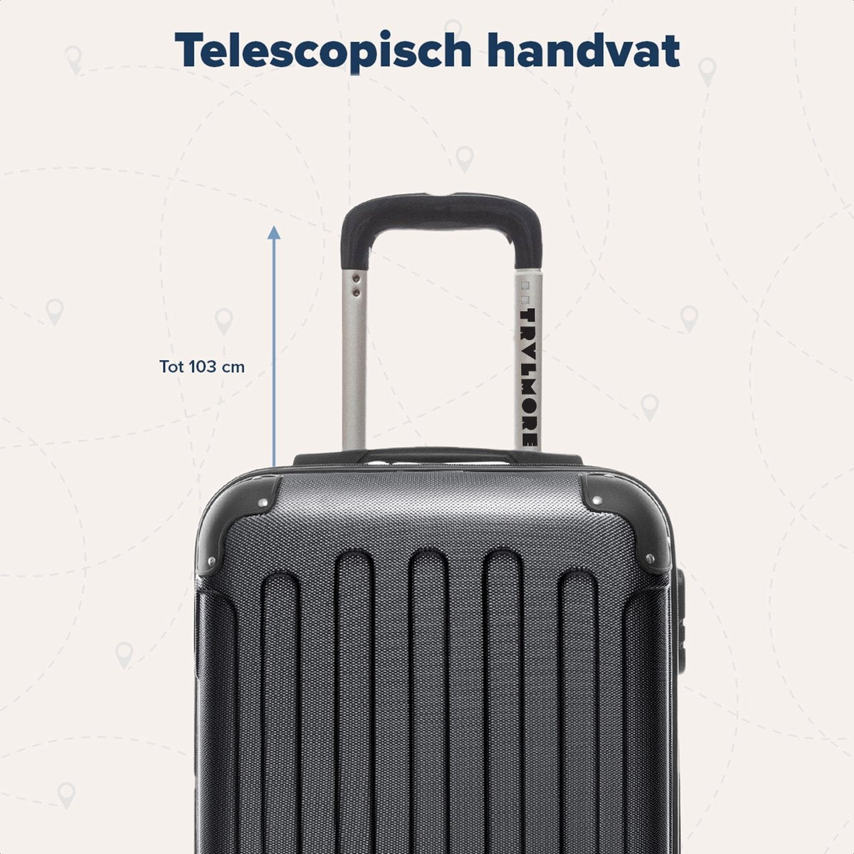 TRVLMORE - Kofferset - 2-teilig - 38L (Handgepäck) + 110L - Schwarz