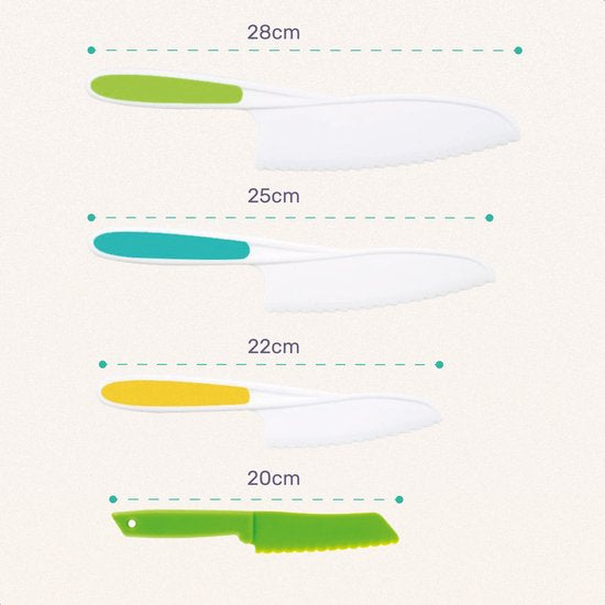 Qwali XL Kindermesserset - Sicher - Inkl. Schneidebrett - Kinder - Besteck - Messer - Kind