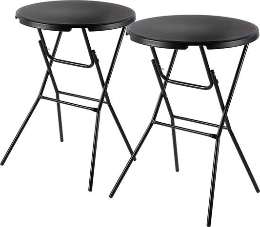Bardi 2 x Stand Tisch Zusammenklappbar 80 x 110 cm. Schwarz