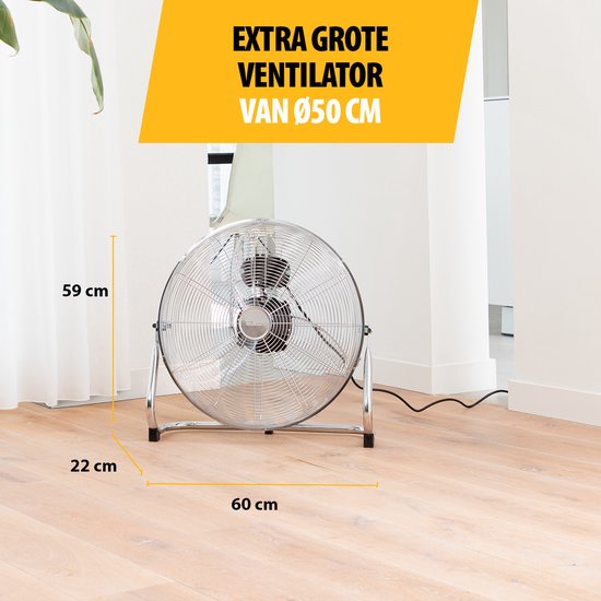 Tristar Metall-Standventilator 50 cm – 3 Stufen – Boxventilator – 130° verstellbar – starker Luftstrom – VE-5885