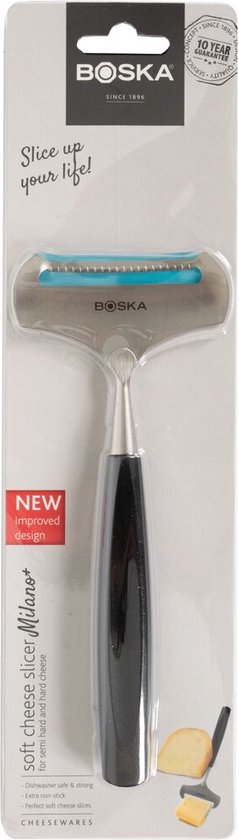 Boska Käsehobel Soft Milano+ - Käsehobel für jungen Käse - Edelstahl - Spülmaschinenfest - Käsehobel Schwarz - Geschenkideen - Küchengeräte - Küchenzubehör - 10 Jahre Garantie