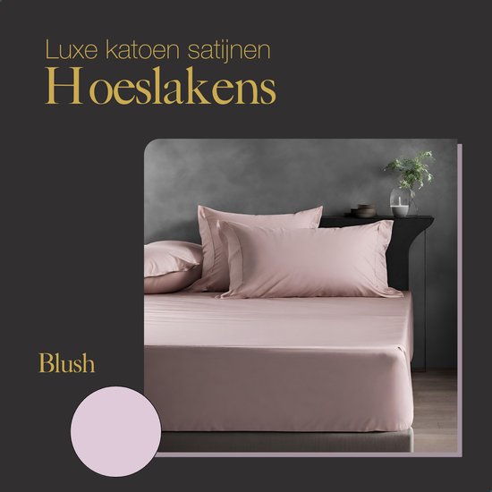 Ten Cate Premium Spannbetttuch – Spannbetttuch 90 x 200 – Spannbetttücher – Baumwollsatin – Geeignet für Boxspringbetten und Matratzen – Eckhöhe 30 cm – Rundum-Gummizug – Bügelfrei – Rosa – Blush
