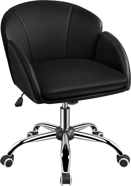 Yaheetech Ergonomischer Bürostuhl – Schwarz – Verstellbarer Drehstuhl mit Armlehnen und Neigungsfunktion