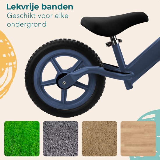 LifeGoods KiddyCruiser Balance Bike - 2 Jahre - Jungen und Mädchen - Marine Blau
