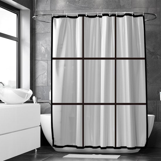 Loti Living Duschvorhang Anti-Schimmel - Matt Transparent Schwarz - Inklusive Ringe - Wasserdicht - PEVA - Duschvorhang 180x200 cm