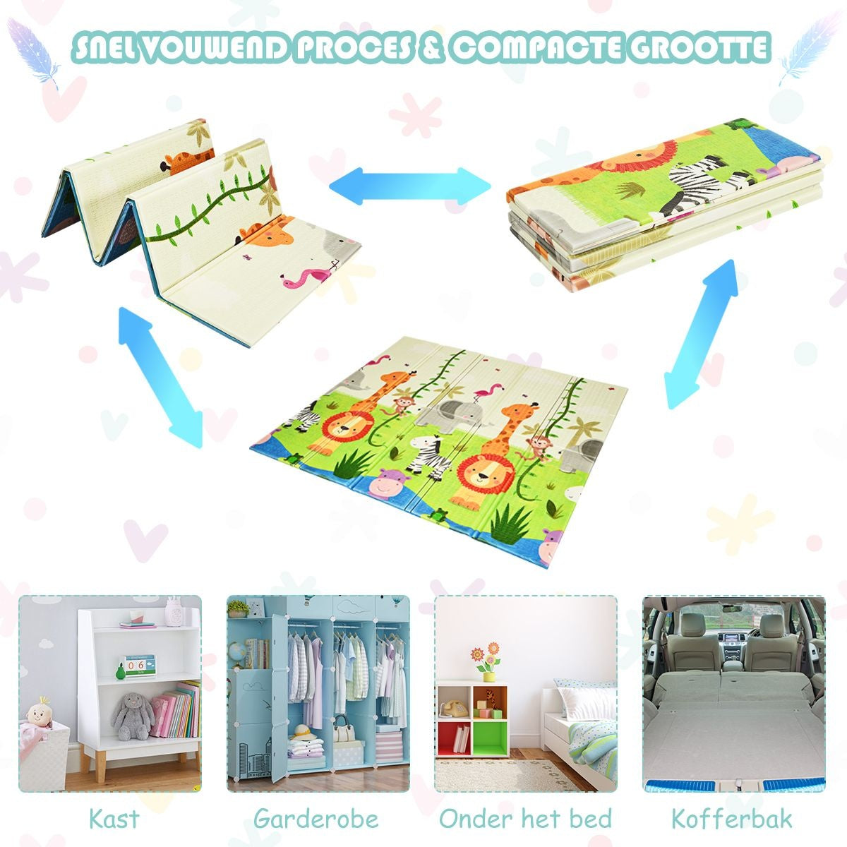 Coast Spielteppich für Babys - Doppelseitig - 200 x 180 x 1,4 cm