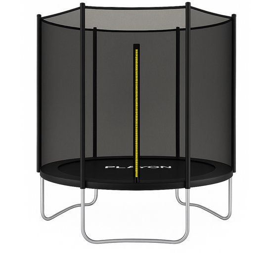 Playon Trampolin – Trampolin mit Sicherheitsnetz – Kindertrampolin – Ø 183 cm – Inklusive Randschutz – Wasser- und UV-beständig – Schwarz