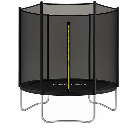 Playon Trampolin – Trampolin mit Sicherheitsnetz – Kindertrampolin – Ø 183 cm – Inklusive Randschutz – Wasser- und UV-beständig – Schwarz