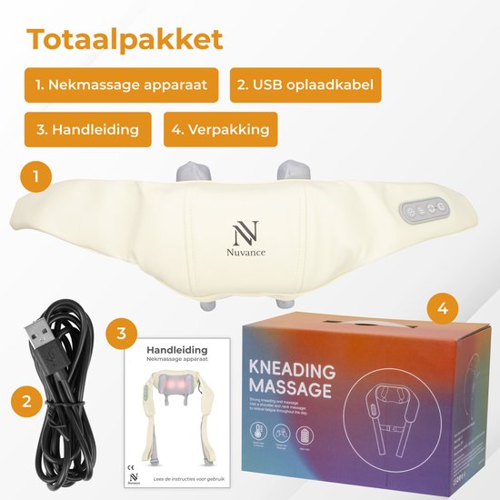 Nuvance - Massagekissen auch für Arm Rücken & Bein Weiß