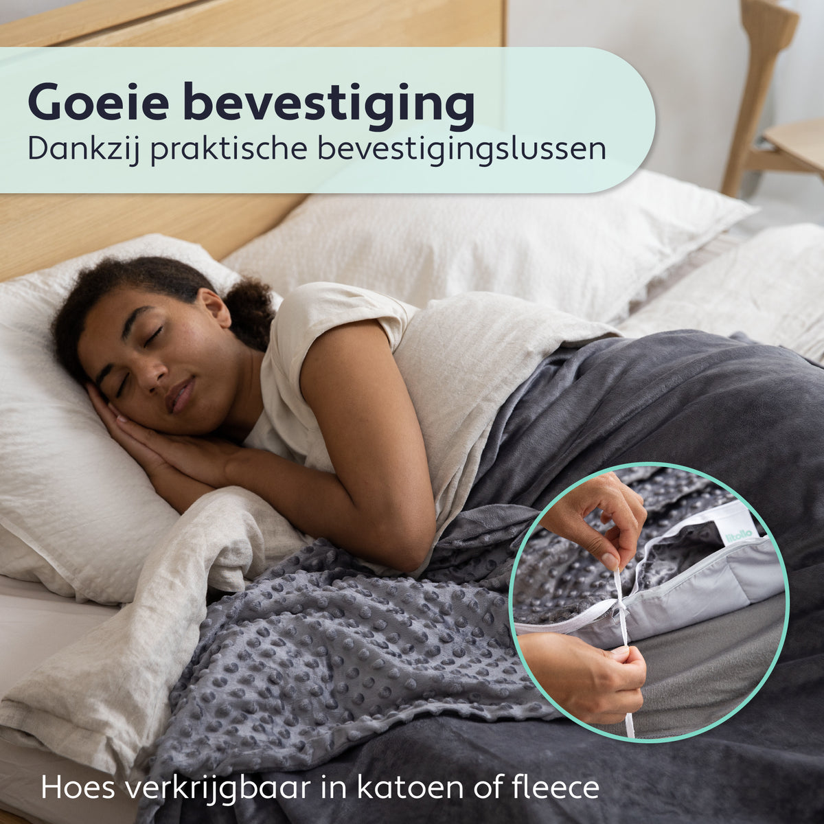 Litollo - Gewichtsdecke - 8 kg - Langlebiges Bambusmaterial - 150x200cm - Grau