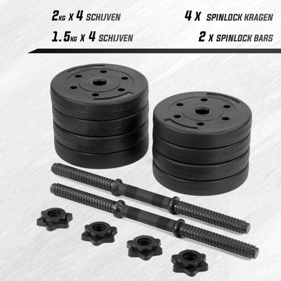 Fitby Hanteln - Kurzhanteln - Hantelset - Verstellbare Kurzhanteln - Hantelset - Kurzhantelset - 15 kg