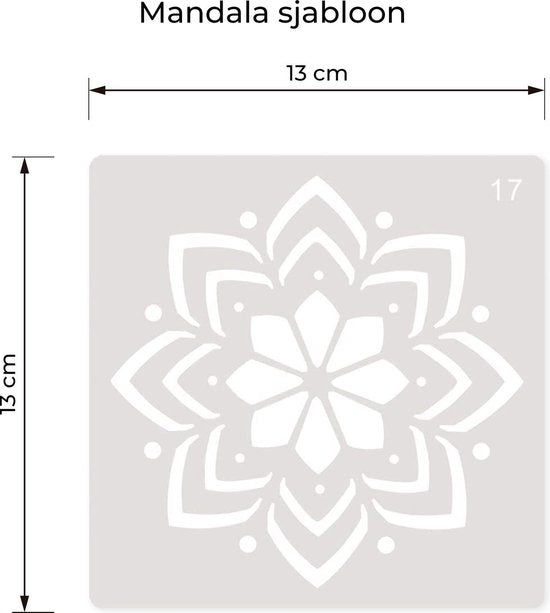 Happy Goods Mandala Punkt Malschablonen 16 Stück 13x13cm | Punkte | Punktierkunst - Hobbyschablonen - Zeichenschablonen - Malschablonen