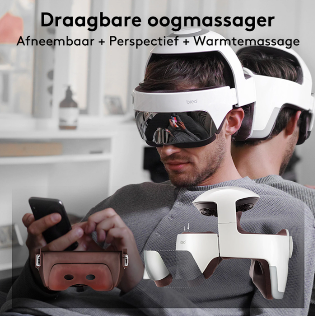 Breo iDream5s Elektrisches Kopfmassagegerät – Weiß – Augen- und Nackenmassage mit Wärme