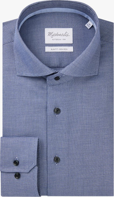 Michaelis slim fit Herrenhemd - Oxford - dunkelblau - bügelfrei - Konfektionsgröße: 38