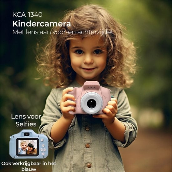 Denver Kinderkamera Full HD - Selfie-Kamera - 40MP - Digitalkamera Kinder - Foto und Video - Spiele - KCA1340 - Pink