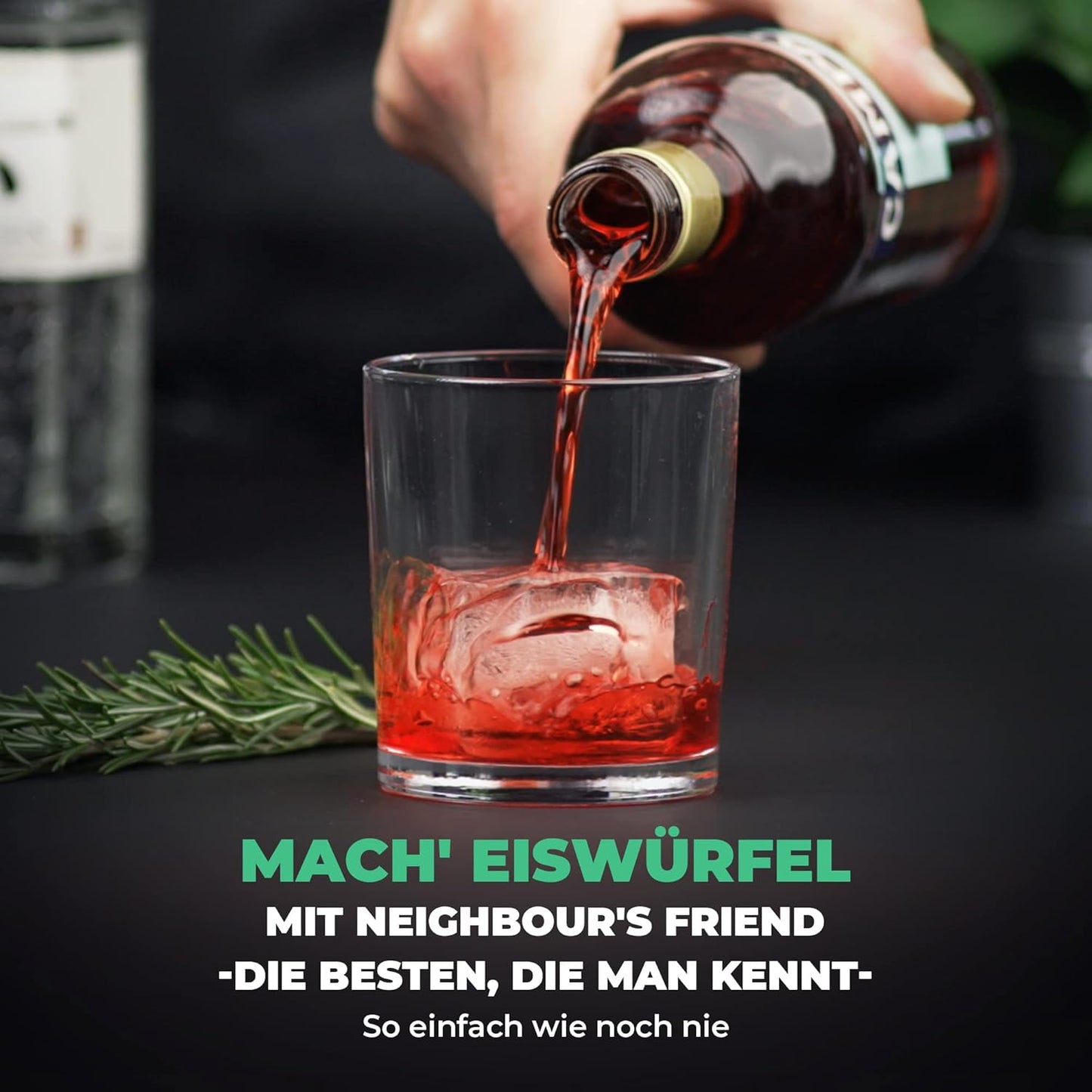 Neighbour's Friend Eiswürfelform groß 2er Pack - 12x XXL Eiswürfel für Cocktails, Whisky & Longdrinks - Platinsilikon Eiswürfelform mit Deckel spülmaschinengeeignet - Rieseneiswürfelform XL