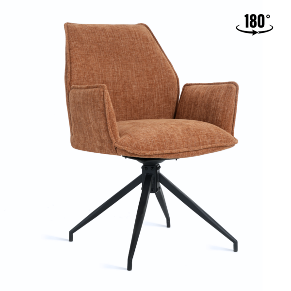 Multifurn - Esszimmerstühle - 2er Set - Drehbar - 57 x 63 x 90 cm - Cognac/Braun
