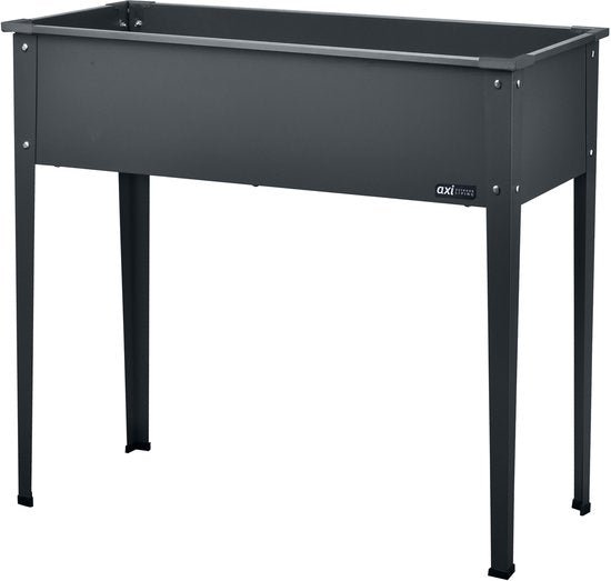 AXI Hochbeet aus Metall – Metall-Gemüsebeet auf Füßen 100 x 30 x 80 cm – Mit Drainage – Hochbeet – Pulverbeschichteter Stahl – Pflanzkübel für Garten und Balkon