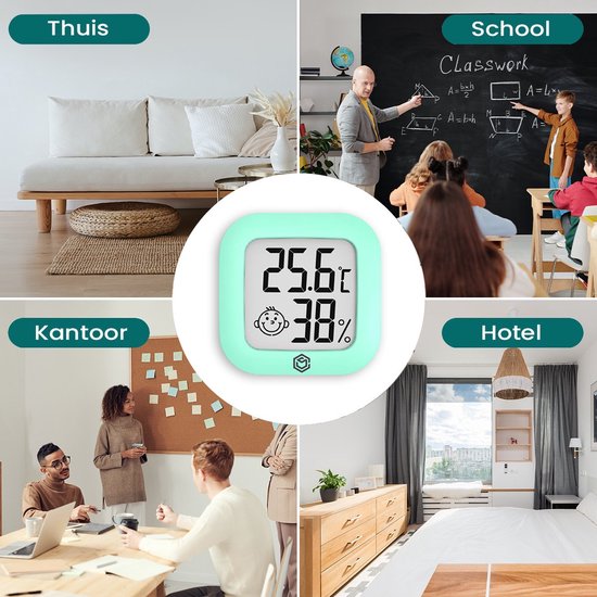 Ease Electronicz Hygrometer - Wetterstation - Luftfeuchtigkeitsmesser - Thermometer für Innenräume - inkl. Batterie und Klebestreifen