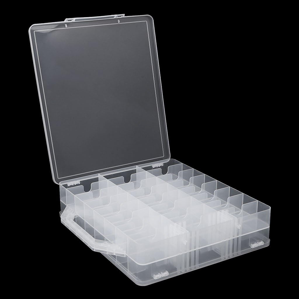 Jojobasic 48 Gitterhalter Display Container Organizer Aufbewahrungsbox - 48 Fächer - Transparent - 34.5x30x8 cm