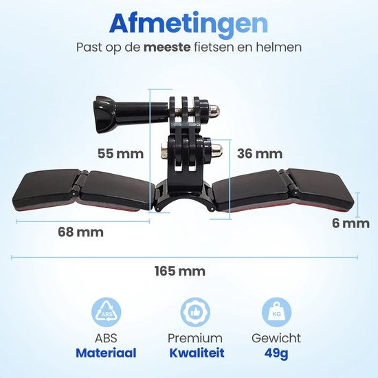 GarpexÂ® Universal Helmhalterung - Helmhalterung geeignet für verschiedene Action-Kameras - Motorradfahren - Universal - Motorradhelm