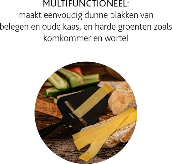 Boska Käsehobel Monaco+ Dark - Design-Käsehobel - Käsehobel für Hartkäse - Käsehobel dunkel - Edelstahl - Spülmaschinengeeigneter Käsehobel - Geschenktipp - Küchenutensilien - Küchenzubehör - 10 Jahre Garantie