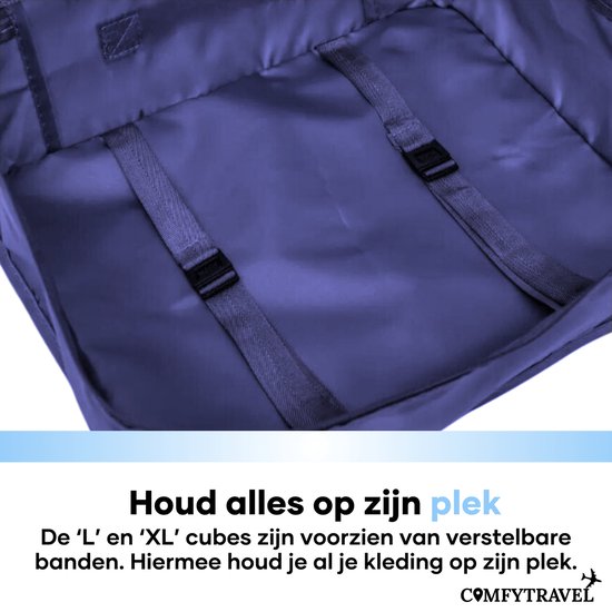 Comfytravel Packing Cubes Set - Koffer / Rucksack Reiseveranstalter - Reisezubehör - Wasserdicht / 8 Stück - Dunkelblau