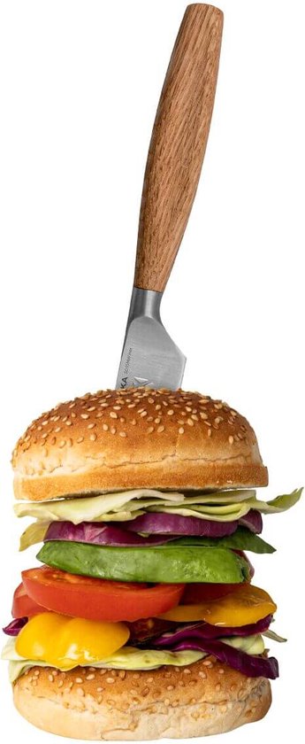 Boska Steakmesser / Steakmesser-Set Oslo+ - 4 Stück - Edelstahl - Für Fleisch und Gemüse - Antihaftbeschichtung - Europäisches Eichenholz