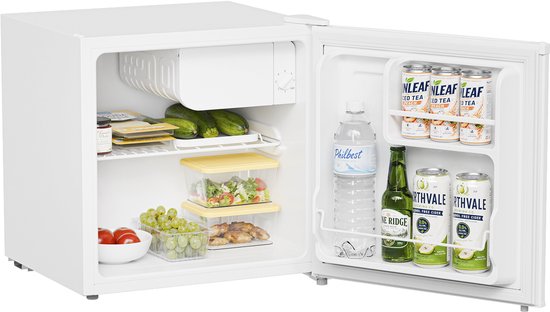 KitchenBrothers Mini-Kühlschrank – 43 l – Kleiner Kühlschrank – Minibar – Freistehend – Frigo – Kompakt – Weiß