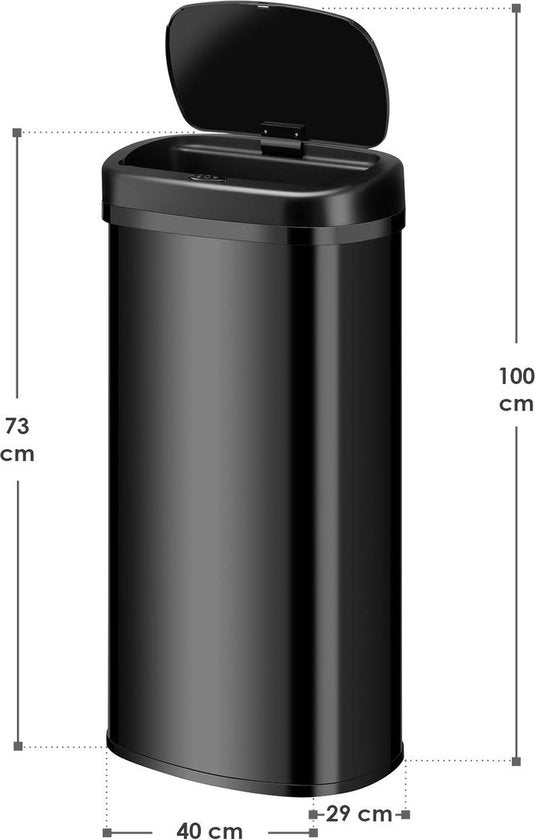 Automatischer Abfallsammler / Abfallsammler / Sensorabfallsammler - 70 Liter - Schwarz - Rechteckig