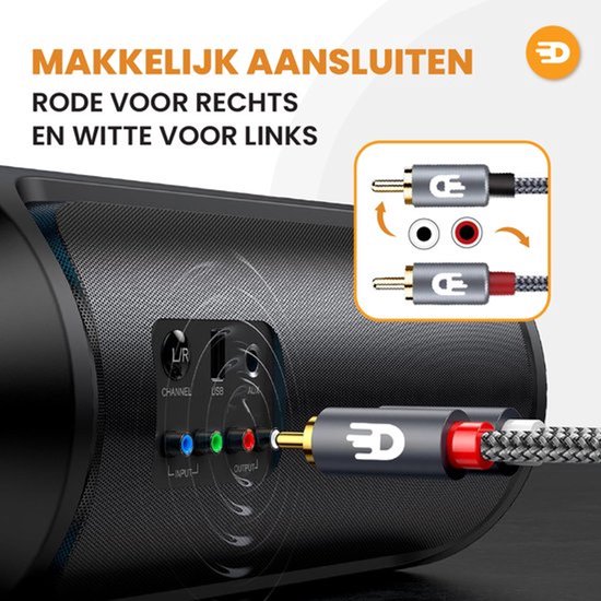 Drivv. Premium Tulip Stereo Audio Kabel - 2RCA auf 2RCA - Tulip Kabel - 1 Meter