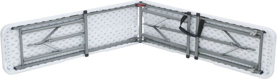 AXI Elba Klappbare Bierbank – Weiß – 183 cm – Zusammenklappbar – Mit Griffen – Perfekt zum Mitnehmen – Stahlrahmen & HDPE-Kunststoff – Bis zu 320 kg – Tragbar & platzsparend