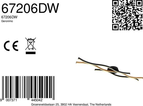 Globo Deckenleuchte Geronimo - schwarz - Metall - 67206DW