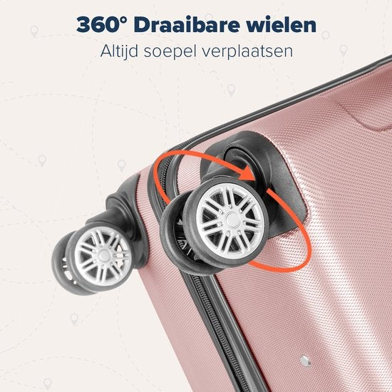 TRVLMORE - Kofferset - 2 Stück - 38L (Handgepäck) + 110L - Rose Gold