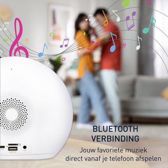 Grundig Wake-Up Lichtwecker - Digitaler Wecker mit Radio und Bluetooth - Lichtwecker mit LED-Anzeige - Wecklicht - Weiß