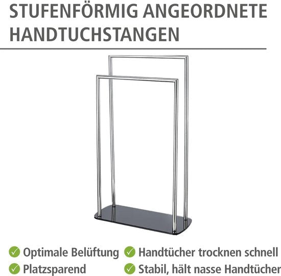 WENKO Handtuchhalter Ravina aus glänzendem Edelstahl, rostfrei
