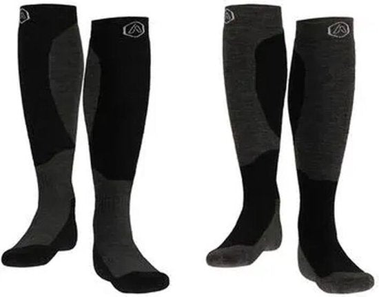 Apollo - Skisocken Unisex - Schwarzes Design - 2 Paar - Größe 43/46 - Skisocken Herren
