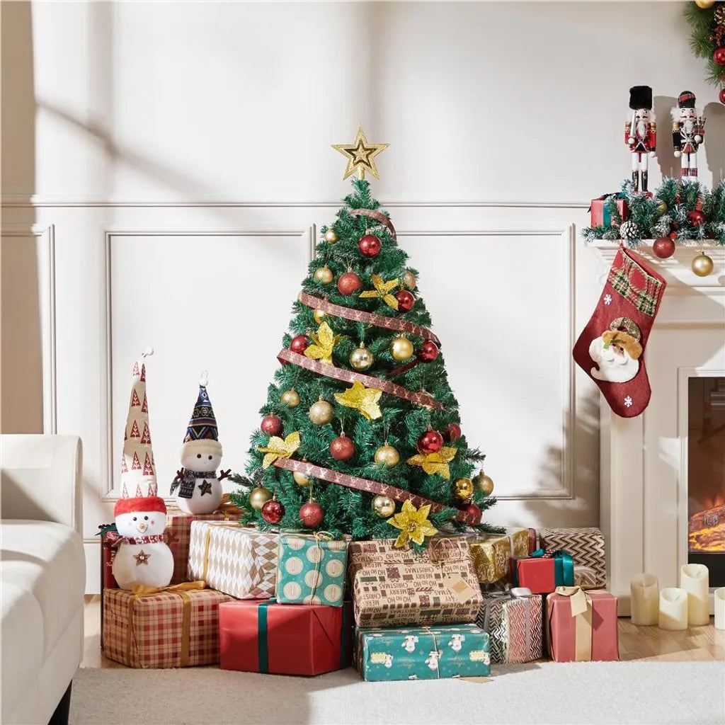 Yaheetech Kunstweihnachtsbaum 124 cm mit klappbarem Ständer, grün