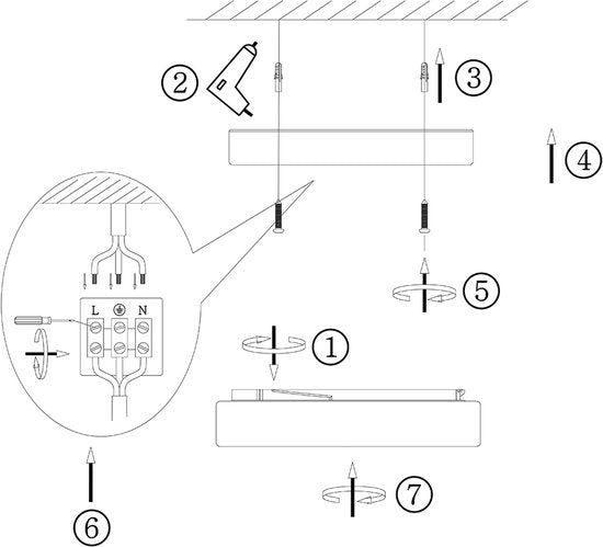 Deckenleuchte Ikaro 1362ZW Schwarz Ø 18 cm – Modern, Elektronik & Glas, Steinhauer