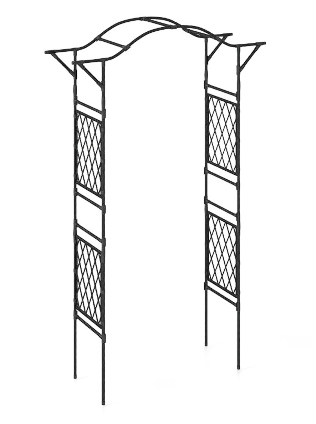 Coast Rosenbogen aus Metall – Klettergerüst für Gartenpflanzen – Torbogen – schwarz – 170 x 39 x 210 cm